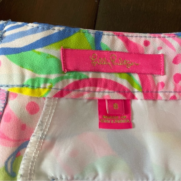 Lilly Pulitzer Ariana Stretch Shorts Size 8 Pink Havana Cocktail - Picture 2 of 7